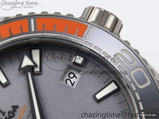 1226 Comfortable Planet Ocean 43.5mm SS VSF 1:1 Best Edition Black Orange Bezel Gray Dial on Nylon Strap A8900 Super Clone V 7730